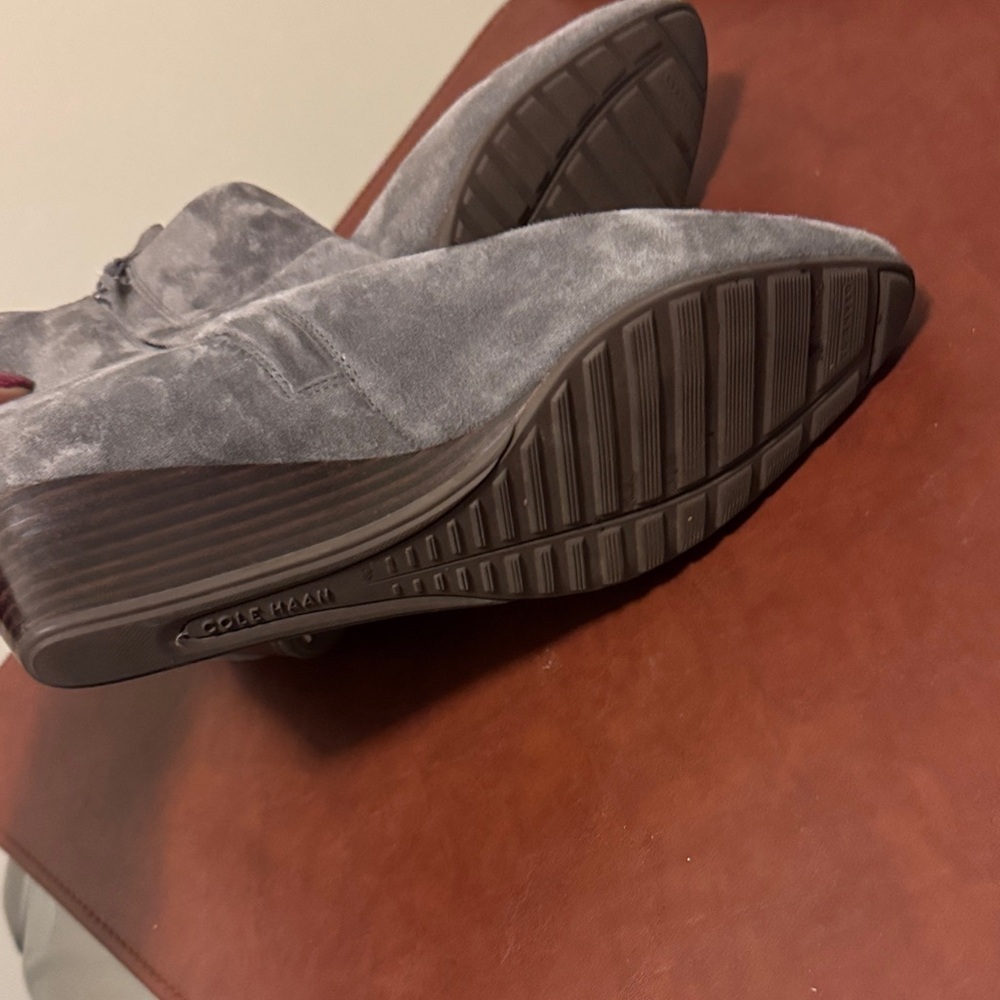 Cole Haan Gray Suede Ankle Booties - Picture 7 of 12